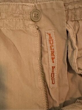 Lucky Brand Men's Khaki Casual Shorts 🍀 100% Cotton 🍀  34 waist 🍀 Lucky You
